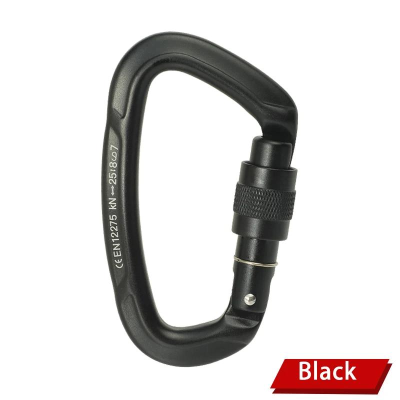 Escalada mosquetão 25kn montanhismo profissional d forma parafuso portão de bloqueio fivela carabiners ascend equipement - Image 1