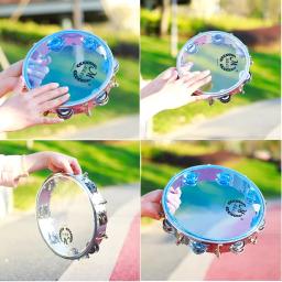 IRIN-Tambourine Tom ajustável Hand Held Drum para crianças, linha dupla Jingle Drum, brinquedos musicais, instrumento de percussão, 8,10" - Image 5