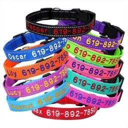 Ajustável Nylon Bordado Dog Collar, Custom ID Name Acessórios, Pet Coleiras para Pequenas Médias Grandes Cães, Animais de estimação Suprimentos - Image 4