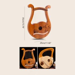 2022 nova lira harpa 19 cordas clássica harpa lira harpa de madeira mogno instrumento musical - Image 6