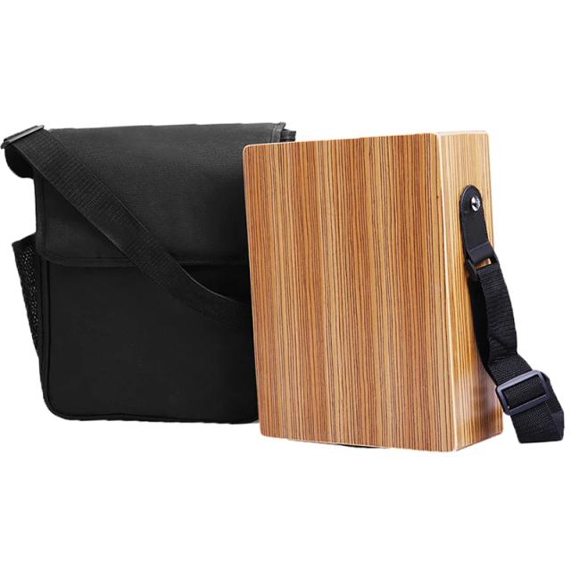 Cajon de Viagem Portátil com Alça e Saco para Acessórios - Percussão Arborizada e Prática