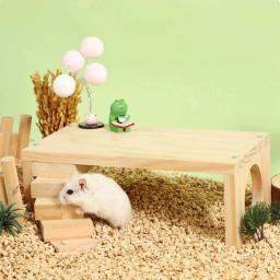 Madeira maciça escada giratória para decoração de casa, pequena mesa plataforma, pet fornecimentos, hedging, frango, hamster, paisagem, adereços, brinquedo - Image 4
