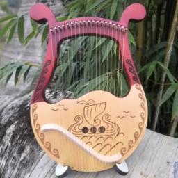 Harpa vintage e instrumento musical Konghou, Lira simples e portátil, Instrumentos Musicais de cordas, Bandas clássicas, Toque harpa - Image 6