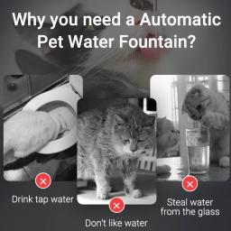 ROJECO-Fonte de água automática para Pet, Dispenser inteligente com bomba para cão, Recarregável Beber Filtro, Cat Beber Abastecimento - Image 4