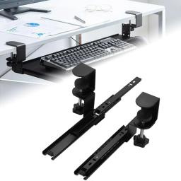 Prateleira de teclado deslizante sob a mesa C Clamp Multifuncional Trilho de extensão Deslize o trilho Extensor Bandeja para Trabalho Mouse Hardware - Image 1