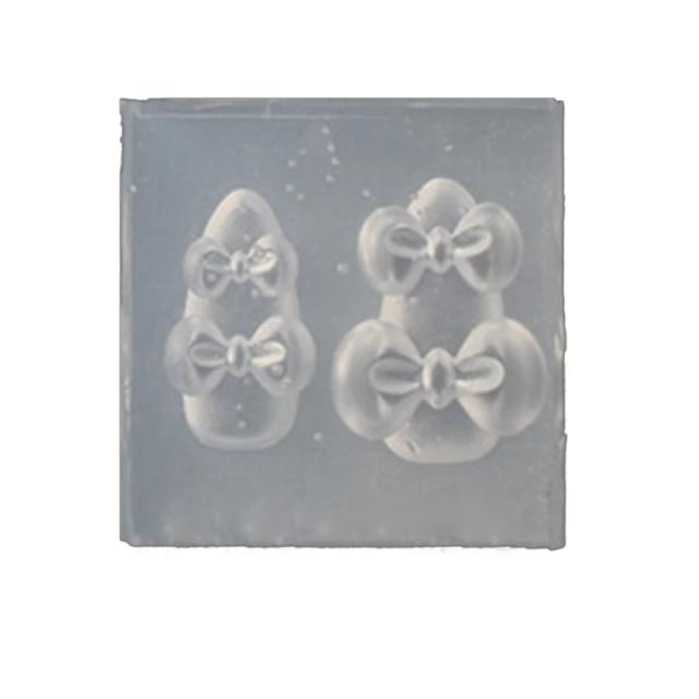 Molde de Silicone para Unhas em Estilo Balé com Laço 3D - Escultura Acrílica e UV
