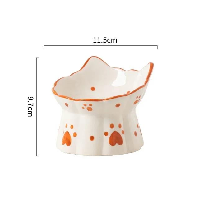 Conjunto Elevado de Tigelas Cerâmicas para Animais de Estimação - Alimentador e Bebedouro para Cães e Gatos com Acessórios de Lanche