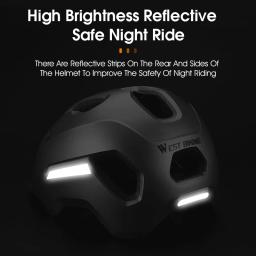 West biking urbano lazer commuter capacete moldagem integrada anti-colisão ciclismo capacetes de segurança confortável respirável unisex - Image 4