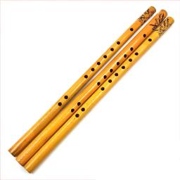 Flauta de bambu vertical para crianças e iniciantes, flauta tradicional, comprimento vintage premium, instrumentos duráveis de sopro, 9 furos, 44cm - Image 1