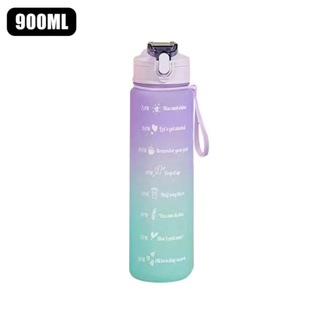Garrafa de Água Portátil Motivacional com Marcador de Tempo e Sistema à Prova de Vazamento para Fitness ao Ar Livre, Livre de BPA