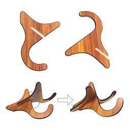 Suporte de guitarra portátil com capa de borracha macia Suporte de madeira X Frame Style Instrumento de corda Baixo clássico acústico - Image 4