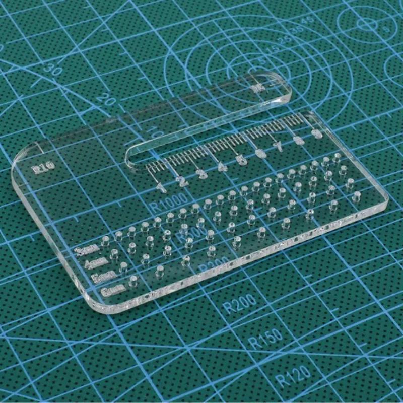 Régua Fixa Soco Acrílico com Escala, Ferramenta De Artesanato De Couro, Fabricação Manual De Couro DIY, Molde Auxiliar, Ferramenta de Deformação Anti-Pulling - Image 1