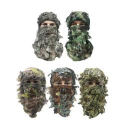 3D Folha Camuflagem Máscara Facial, Caça Capuz Cap, Chapéu Tático do Exército, Turquia Camo Hunter, Ghillie Ternos, Acessórios Airsoft - Image 1