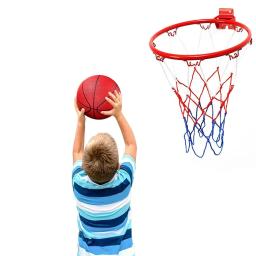 Meta de basquete dobrável para crianças, interior e exterior, aro suspenso com bola de 16cm e inflador, 32cm - Image 6