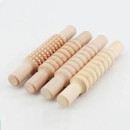 Em relevo Polymer Clay Cerâmica Cerâmica Cerâmica Arte, Rolo Rod Textura Rolling Pin, DIY Baking Tool, Textura De Madeira, Padrão Pressionado - Image 1