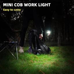 Super brilhante mini cob chaveiro lanterna lâmpada de carregamento luzes acampamento com ímã 4 modos iluminação para acampamento casa - Image 6