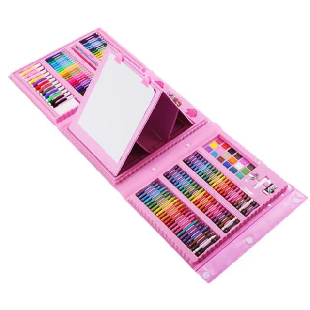 Kit Criativo de Desenho para Crianças com 208 Peças: Inclui Pastéis a Óleo, Lápis de Cor, Aquarela e Muito Mais