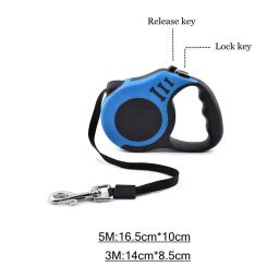 Trela de nylon retrátil automática para cães e gatos, extensão de chumbo durável, caminhada e corrida de cachorros, roleta para cães, 3m, 5m - Image 2
