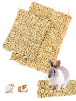 Tapete de feno tecido para coelhos, Cama de palha natural, Gaiola de descanso, Fit para cobaia, Chinchilla, Hamster, Rato, Animal pequeno - Image 1