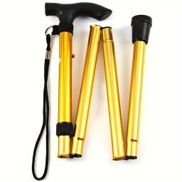 Bastão dobrável com ponta de borracha e altura ajustável, perfeito para caminhadas, trekking e viagens - Image 3