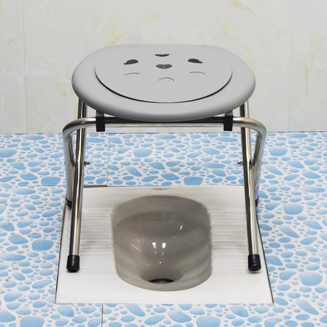 Cadeira de Banho Dobrável em Aço Inoxidável com Assento Portátil para Idosos e Gestantes, Removível e Resistente