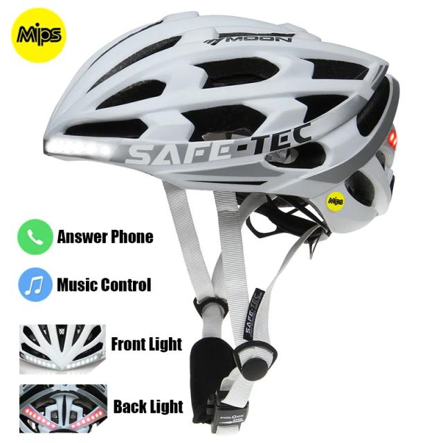 Capacete de Ciclismo Mips com Bluetooth e Luz Integrada, Tamanho 55-61cm, Leve de 270g para MTB e Estrada