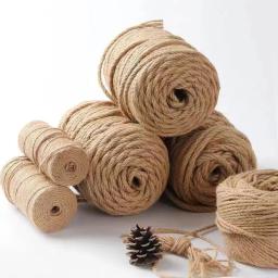 Corda de juta natural para costura, Twine Roll, artesanato de Natal, cabo de juta, fio, casamento, artesanal, DIY, fita do partido, arcos decoração, 2-8mm - Image 1