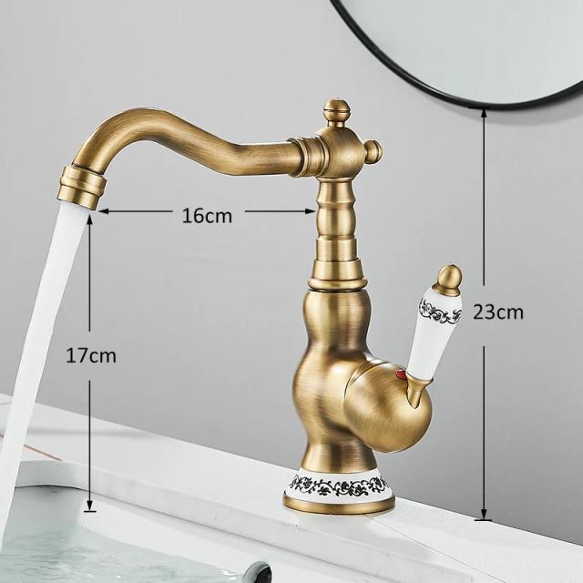 Torneira Misturadora Senlesen-Antique para Banheiro com Bico Giratório de 360° e Design Elegante para Lavatório