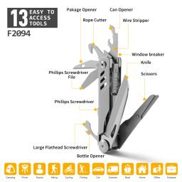 Multitool Folding Knife, Ferramentas ao ar livre, Canivete, Camping, Equipamento de caminhada, Tesoura, Garrafa para abridor, Serra - Image 3