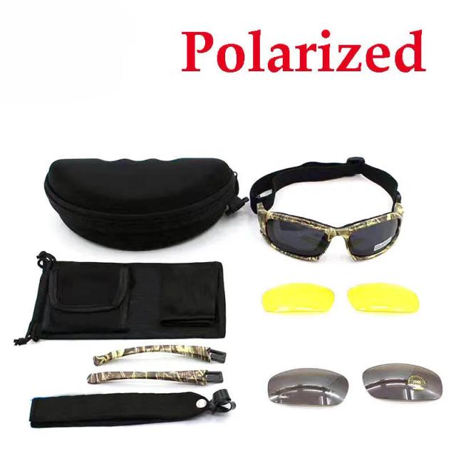 Óculos Táticos com Proteção UV para Esportes ao Ar Livre, Caça e Camping com Lentes Polarizadas