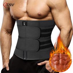 Cintura trainer espartilho para homens treino sauna suor barriga trimmer cinto esportes compressão corpo shaper cinto de fitness perda de peso - Image 1