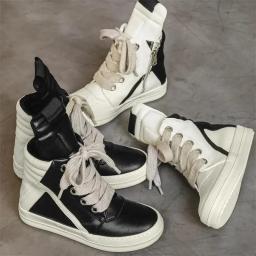 Ro mesmo estilo botas longas de cano alto outono/inverno sapatos masculinos high street nicho vintage motocicleta versátil esporte sapatos casuais me - Image 1