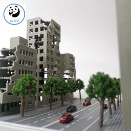 Construção Modelo Miniatura Damaged High-Rise House, Paisagem Militar, Layout Diorama Kit, Batalha, 1Pc, 1:300 - Image 3
