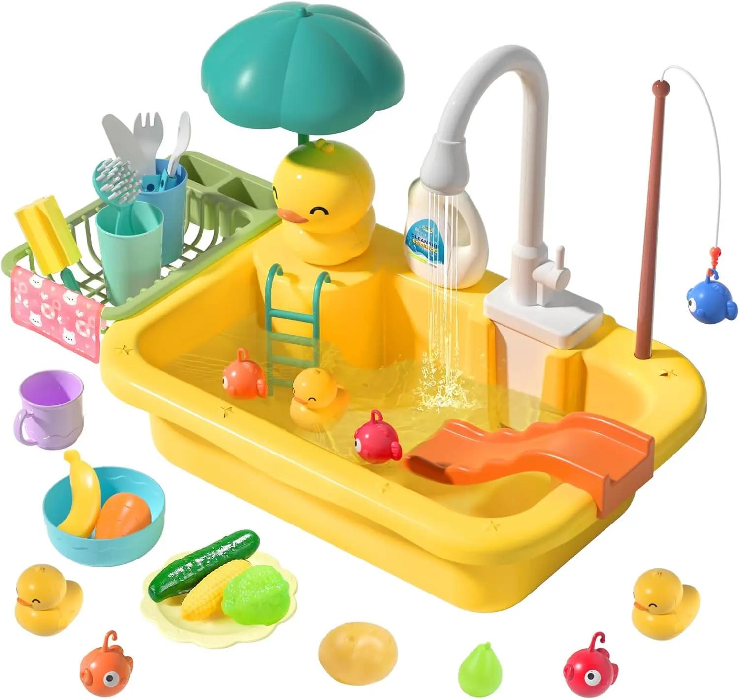 Flutuante água cozinha pia brinquedos, torneira elétrica jogar, brinquedos de bilhar, água jogar - Image 1