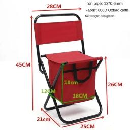 Cadeira de acampamento dobrável portátil com caixa de armazenamento cadeiras de acampamento ao ar livre cadeiras de praia viagem lazer assento de piquenique com armazenamento - Image 6