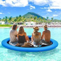 Doca Flutuante Inflável para Parque Aquático, Plataforma Flutuante, Rede para Lagos e Piscinas, Estoque, 8ft, 2.4m - Image 1