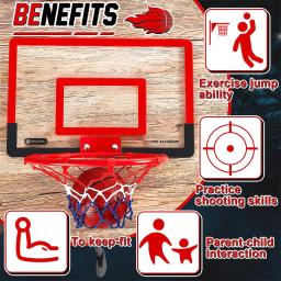 Indoor Mini Basketball Hoop Set para Home Exercício, Wall Frame Stand, Levantamento para Adolescentes, Cesta de Porta, Pendurado Backboard, Room Game - Image 3