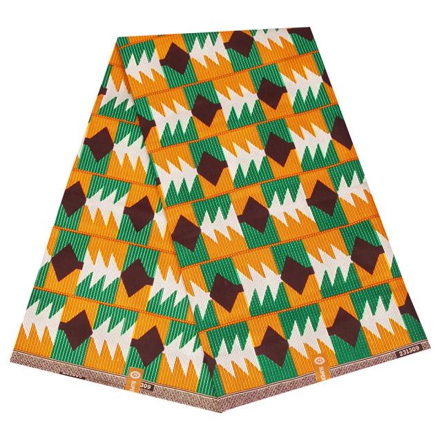 Tecido africano de cera impresso em patchwork de poliéster para vestidos - Material DIY respirável de alta qualidade