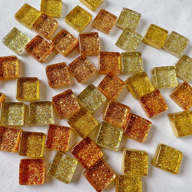Mosaico de Vidro Colorido para Artesanato - 50 Peças 1cm Quadrado para Crianças em Diversas Cores DIY