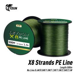 Leydun 500m micro novas linhas de pesca 8 fios trançados pe japão suave multifilamento linha mar pesca carpa voar fio linha ferramenta - Image 1