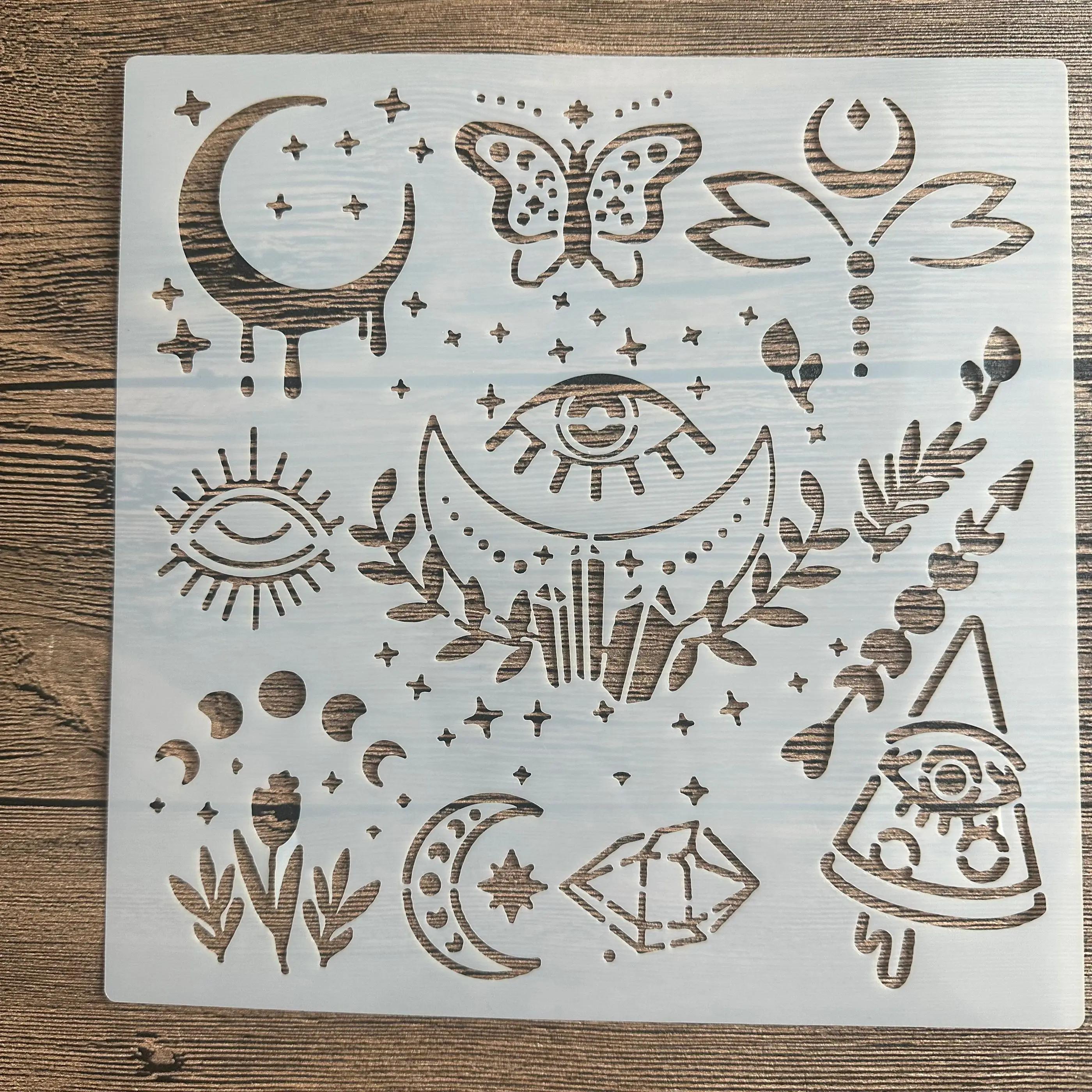 Pharaoh molde para pintura, stencils, álbum de fotos estampado, cartão em relevo, madeira, tecido, parede, máscara dourada, 20x20 cm - Image 1