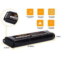 500mAh 7.2V Ni-MH Nova Bateria Para CM030 CM121 CM122 CM123 Marui 18C, P8, M93R AEP AEG M81, M84 e TM AEP baterias de pistola de ar - Image 3