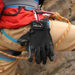 Profissional de esportes ao ar livre dedo cheio couro escalada luvas escalada escalada descida caminhadas anti deslizamento resistente ao desgaste luvas - Image 3