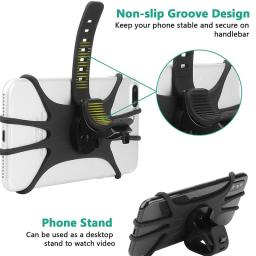 Universal Silicone Mobile Phone Holder para bicicleta, Bike GPS Clip Mount, Baby Stroller Stand, Suporte do guiador da motocicleta, 360 Rotating - Image 3