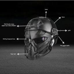 Máscara de Airsoft facial com capacete ABS, engraçado, tático, Alien Cos, conjunto de máscara - Image 4