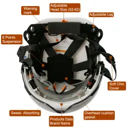 CE Construção Capacete De Segurança Com Viseira Construído Em Óculos De Proteção Para O Chapéu Do Engenheiro ABS ANSI Industrial Work Cap Men Head Protection - Image 5