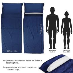 Forro portátil leve do saco de dormir, forro macio do saco do sono da seda com bolso do descanso, folha do curso para hotéis, 1PC - Image 4