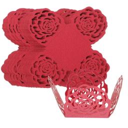 100 pçs oco rosa guarnição chocolate doces copos envoltórios para embalagem titular rosa festa de casamento sobremesa mesa decoração - Image 1