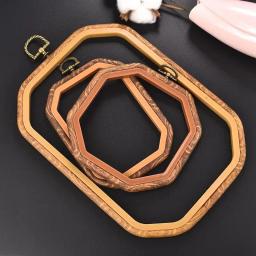 Rodada De Madeira Cor Bordado Hoop Frame Set, Ferramenta De Costura, Anéis De Argola De Plástico para DIY, Ponto Agulha Artesanato - Image 6