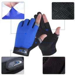 Luvas de pesca anti-derrapante respirável dois dedos corte esporte ciclismo pesca luvas de moda masculina equipamentos esportivos - Image 5